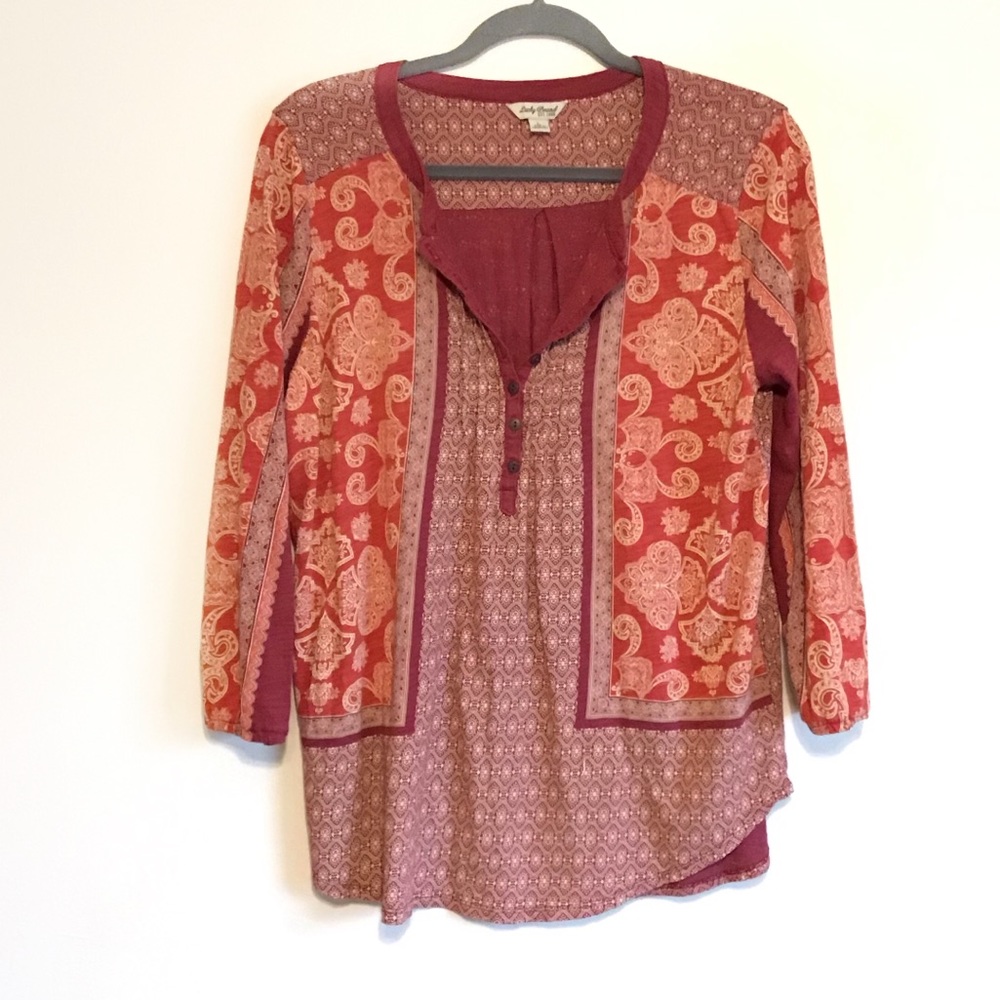 Lucky Brand Boho Peasant Top Popover